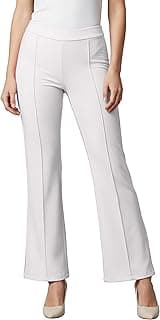 MehrangCotton Blend Bootcut Parallel Trouser Pants for Women Regular Fit, Bellbottom Straight Pants for Womens