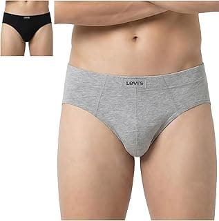 Levi'sLevi's 011 Comfort Brief for Men | 100% Pure Cotton | Breathable | Durable | Anti-Roll Waistband | Extra Supportive Gusset | Dual Layer 3D Pouch | Tagless & Zero Irritation Comfort | Pack of 2