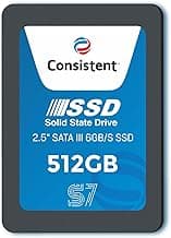 Consistent SSD 512GB 2.5 Inch SATA Internal SSD - Read: 550MB/s & Write: 500MB/s - Solid-State Drive 5 Year Warranty (512, GB)