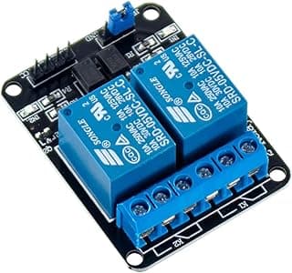 2 Channel 5V Relay Module with Optocoupler Isolation and Indicator LEDs for UNO Rduino Raspberry Pi ESP32 Home Automation AC DC Control High Current 10A Relays with Screw Terminals