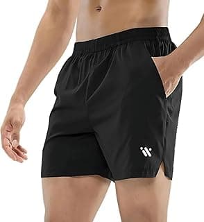 NOT9Men's Lycra Gym Shorts | Stretchable Running Shorts for Men | Quick Dry Sports Shorts with Pockets | Elastic Waist Active Wear | Regular Fit
