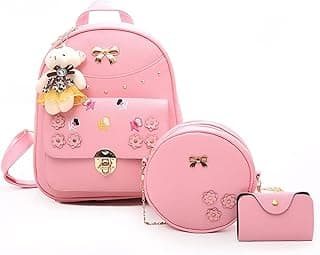 ShopyVid Girls 3-PCS Mini Leather Backpack Sling & Pouch Set for Women's/Rakhi gift for Sister