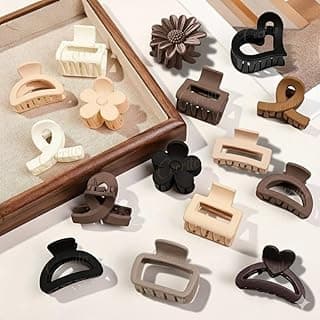 Cerrito 6 Pcs Small Matte Hair Claw Clips for Women & Girls | Mini Clamps | Strong Hold NonSlip Clips for Thick & Thin Hair | Neutral Color | Durable Hair Accessories for Casual, Styling | Multicolor