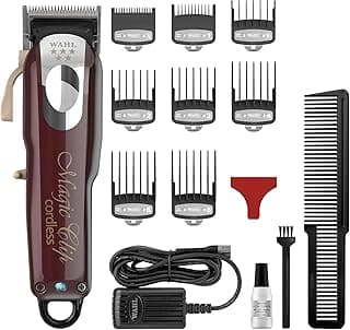 Wahl India 08148-324 Cord/Cordless India Professional Magic Clipper; 0.5-1.2 mm cutting lengths; 90 minute run time; Maroon