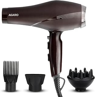 AGARO HD-1120 2000W AC Professional Hair Dryer with Comb, Concentrator & Diffuser Nozzles, Hot & Cold Air, 2 Speed & 3 Temperature Settings with Cool Shot, Hair Dryer & Blower for Men & Women
