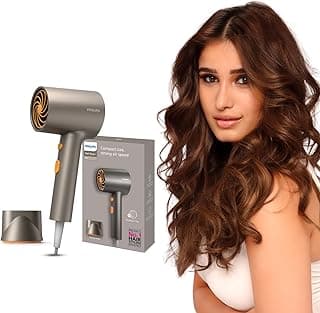 Philips India's No.1 Hair Styling Brand - Glass like Shine Hair Dryer | 1600W | 4 Heat x Speed Modes | 30M Negative ions | Travel-Friendly | For Indian Hair | BHD321