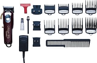 Wahl Cord/Cordless Professional Magic Clipper for Men, 0.5-1.2 mm cutting lengths; 90 minute run time, Best for Fading, Maroon, 3026522