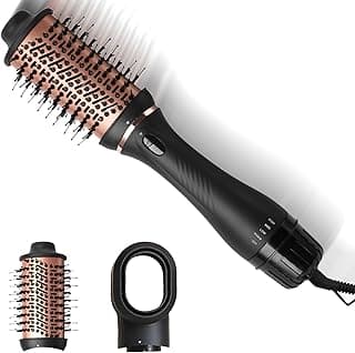 NexLev Hot Air Brush For Hair | V-03 3 in 1 Volumizer Hair Blow Dry Brush with 1.5 Inch Barrel, Ceramic Tourmaline Coating, 1200W, Dual Bristle for Tangle Free Salon Styling