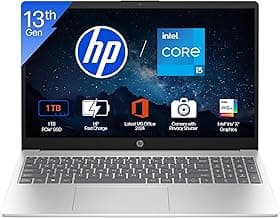 HP 15 Smartchoice, 13th Gen Intel Core i5-1334U (16GB DDR4, 1TB SSD) FHD, Anti-Glare, Micro-Edge, 15.6''/39.6cm, Win11, M365(1yr) Office24, Silver, 1.59kg, FD0552TU,Iris Xe, FHD Camera, Backlit Laptop