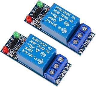 Electronic Spices 5V 1 channel relay module compatible with 5V microcontroller (Pack of 2)