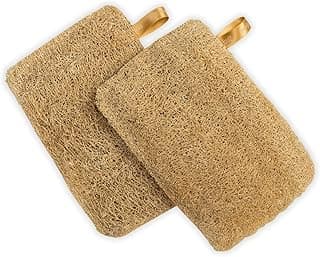 Nat Habit Natural Sun Dried Bath Loofah, Body Sponge & Scrubber for Men & Women | Organic Luffa for Bath Shower Skin Exfoliation (Pack of 2)