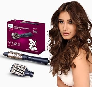 Philips India’s No.1 Hair Styling Brand 2-in-1 Airstyler | Straightening Brush + Hot Air Brush Combo | 3X Volume | 50% Less Breakage,2 Attachments, 3 Heat Settings, Cool Shot, For Indian Hair