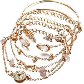 Shining Diva Fashion Latest Stylish Multilayer Gold Plated Bangle Bracelet for Women and Girls (rr14669b) Set of 6