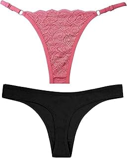 VPSKWomen's Cotton Fitted Bikini Style Underwear | Women Thong Panty |Sexy Solid G-String Sexy Lingerie Panties Briefs | 100% Super Cotton