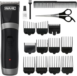 Wahl Cord/Cordless Hair Clipper, Rechargeable Cordless Clippers, Clipper Kit for Men, Rinseable Blades, Home Hair Cutting, Clippers with Guide Combs, Battery Powered