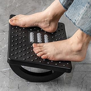 AMIRATE Foot Rest for Office Chair with Acupressure Points and Roller | Ergonomic Footrest for Office Desk | Foot Rest Under Table | Foot Stool for Home, Office Table, and Sofa (Unbreakable, Non-Slip Legs)