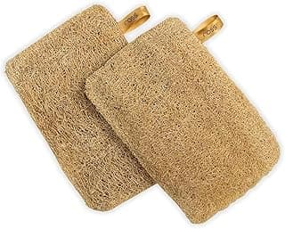 Ross Natural Sun-Dried Loofah, Organic Exfoliating Bath Sponge & Body Scrubber for Men & Women, Deep Cleansing Luffa for Shower, Skincare & Body Care, Eco-Friendly & Biodegradable (Pack of 2)