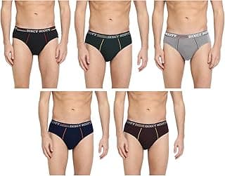Dixcy ScottOriginals Replay Briefs | 100% Combed Cotton Brief for Men | Men's Underwear | Modern Mid-Waist Fit | Durable, Sweat-Absorbing Cotton-Lined Waistband | Innerwear for Man | Pack of 5