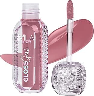 MILA BEAUTÉ Gloss Girl Lip Gloss|Enriched With Mango Seed Butter & Hyaluronic Acid|Light Weight & Non-Sticky Formula|Gives Fuller-Lip Effect & Extra Hydration|High Shine Finish-That's Me, 2.8 Ml Liquid