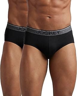 Jockey8037 Men's Super Combed Cotton Solid Brief with Ultrasoft Waistband (Pack of 2)