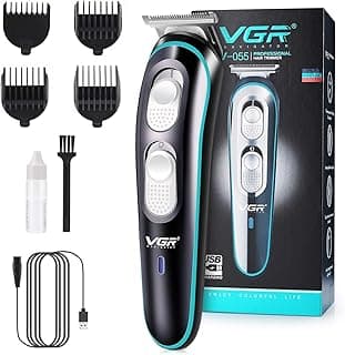 VGR Professional Men's Hair Clippers, Electric Rechargeable Cutting Kit Beard Trimmer Cordless Low Noise Shaver Kids Adult Daily Travel Use with Guide Combs Brush USB Cord, Multicolor