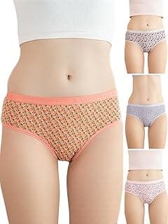 Lux CoziCotton Women's Printed Pack of 4 Hipster Panties (Colors and Prints May Vary)
