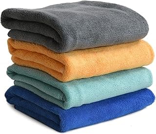 Yellow Weaves Super Soft Microfiber Hand Towels, Gym & Workout Towels 400 GSM, Multicolour 8, Set of 4