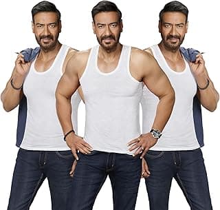 Amul ComfyMen’s Vest | 100% Cotton Single Jersey Fabric | U Neck Sleeveless Innerwear | Ultra Soft Hand Feel | Seamless Body | Superior Comfort Color May Vary (Pack of 3)