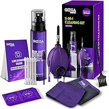 Gizga Pro Series 11-in-1 Cleaning KIT - 150ml Cleaning Spray, Air Blower, 50-Lens Tissues, Swabs & Wipes, Brushes, Key Puller, Microfiber Cloths & More for Laptop PC Keyboard Camera Smartphone Tablet