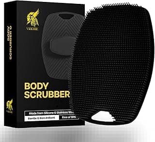 VALKYRIE Silicone Body Scrubber Bath Brush,Scrubber for Nourishing Cleaning & Exfoliating Your Skin Lather Boosting Bristles with Ergonomic No-Slip Handle, Body Exfoliator for Men and Women (BBB) All Skin Type