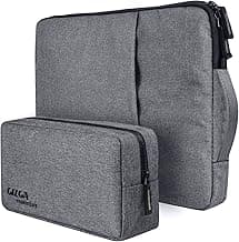 Gizga Essentials 14.1 Inch Laptop Sleeve Case Cover Bag with Extra Pouch, Front Pocket & Handle| Slim & Water-Resistant Nylon Fabric with Shockproof Foam Padding, Soft Lining & Premium Zipper (Grey)