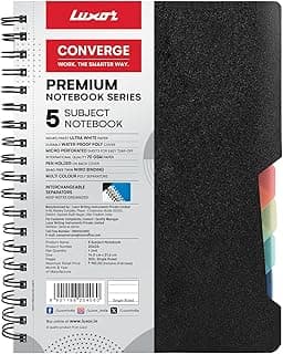 Luxor 5 Subject Single Ruled Notebook - A5 Size, 300 Pages, 70 GSM