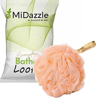 Midazzle Luxury Bathing Loofah Sponge Exfoliator Scrubber for High Lather Cleansing (35g, Pack of 1, Colors May Vary)